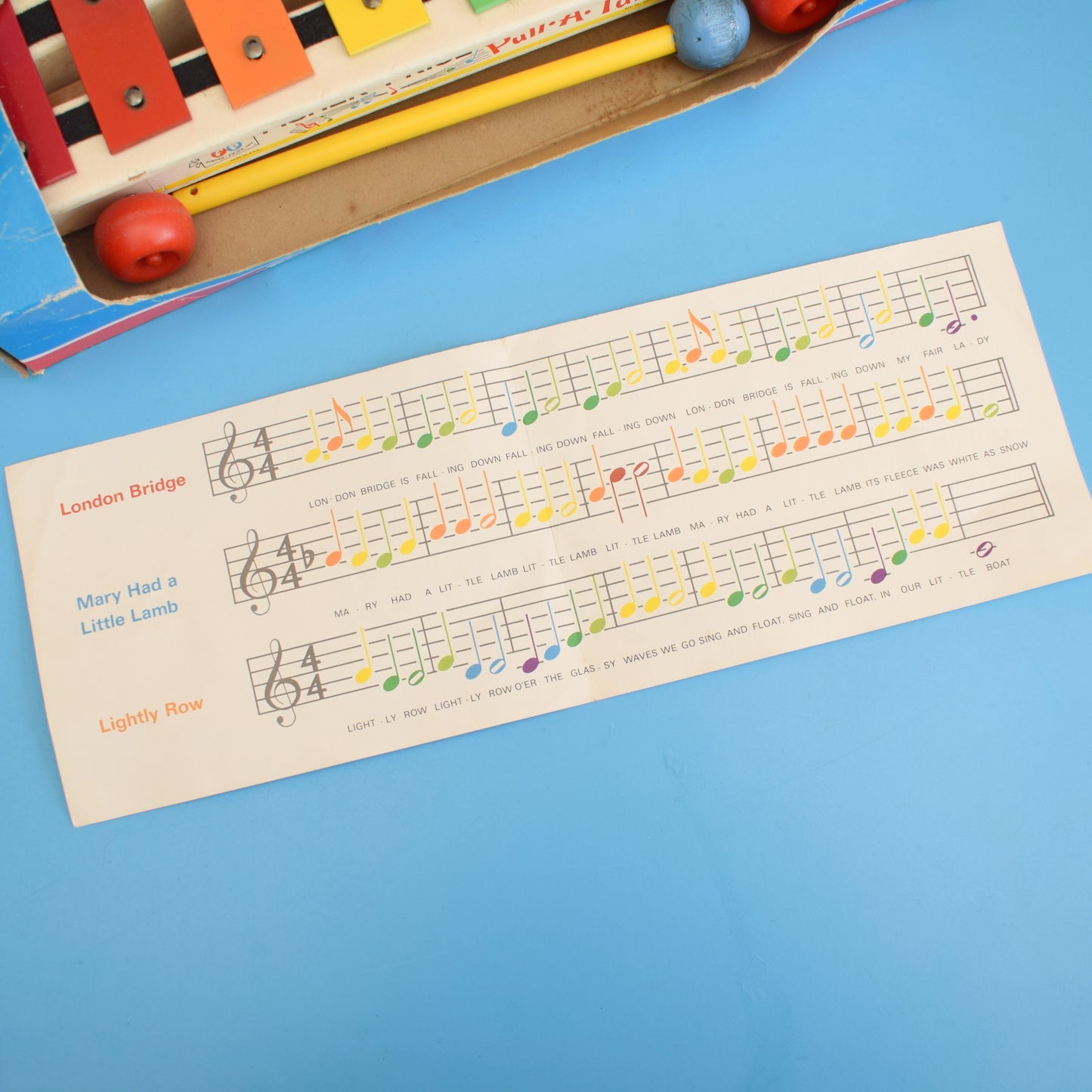 Vintage 1970s Fisher Price Xylophone - Rainbow - Boxed by Pineapple Retro