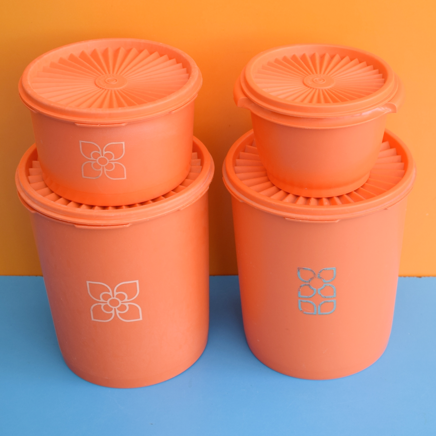 Vintage 1970s Tupperware Containers/ Juicer- Orange