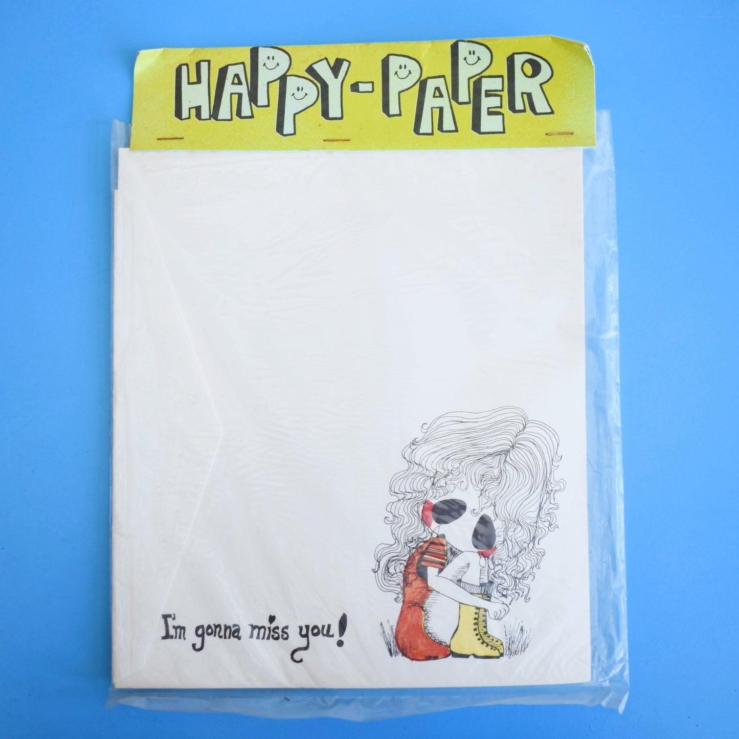 Vintage 1970s Writing Paper Sets - Unused - Creepy Kids - Happy Paper