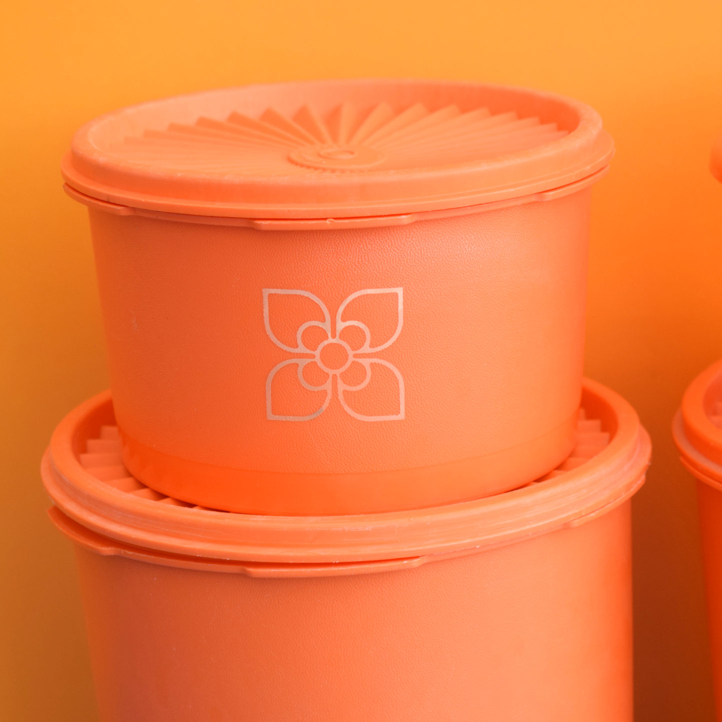 Vintage 1970s Tupperware Containers/ Juicer- Orange
