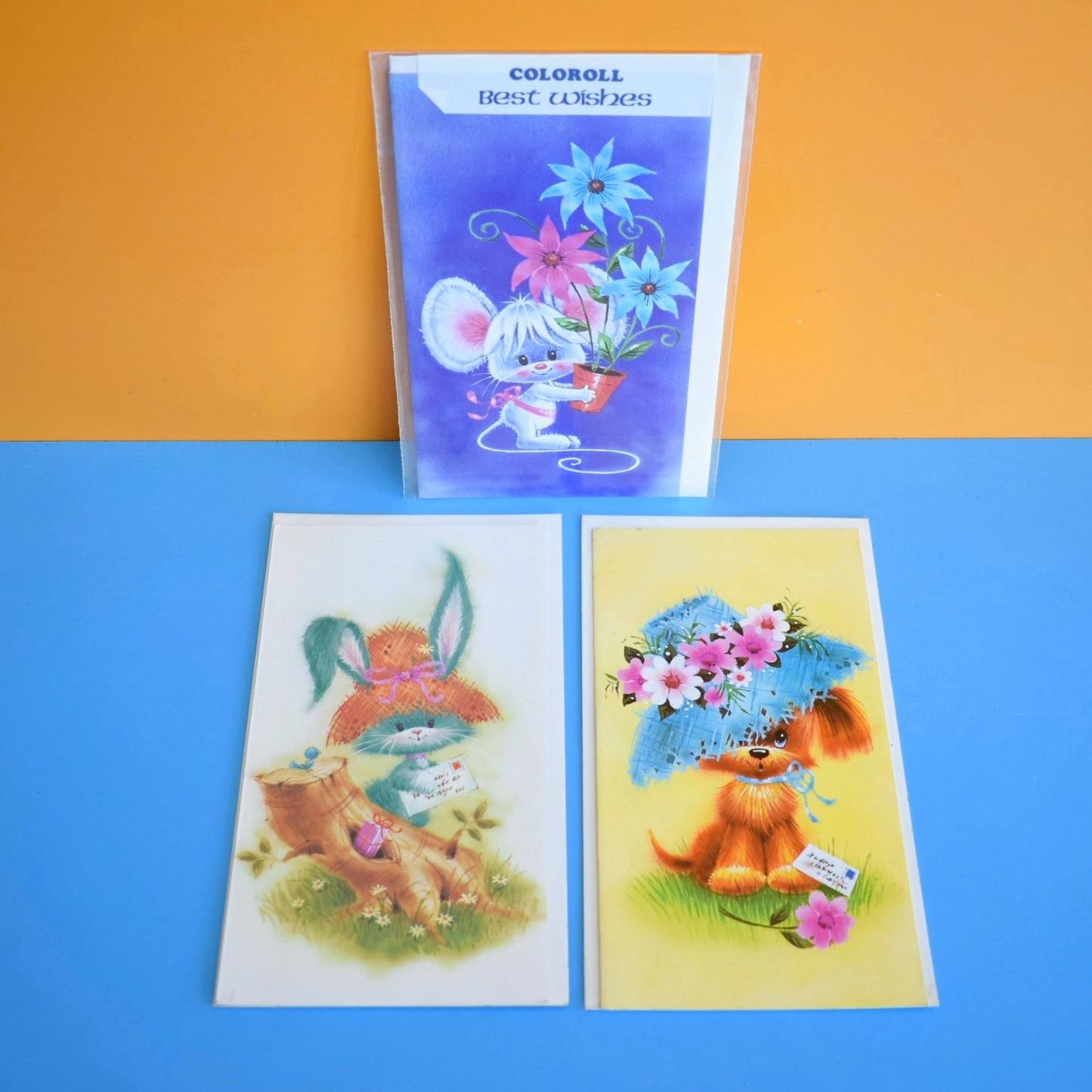 Vintage 1970s Greeting Card - Cute Style - x3