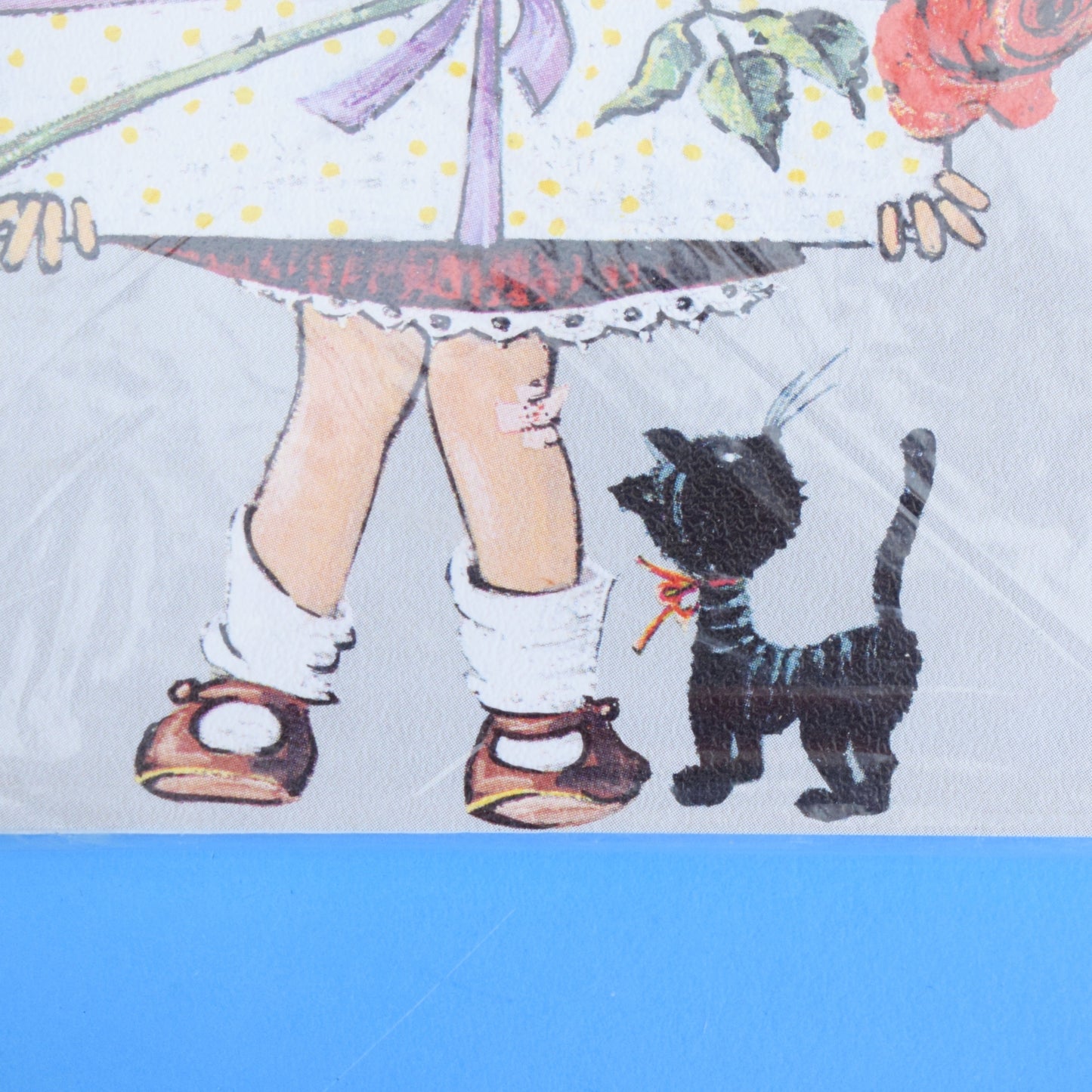 Vintage 1970s Greeting Card 6 Pack - Little Girl & Hedgehog / Girl & Black Cat
