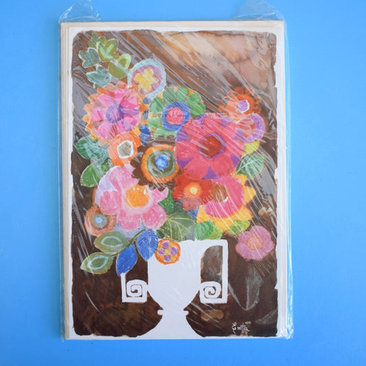Vintage 1970s Greeting Card 5 Pack - Flowers In A Vase