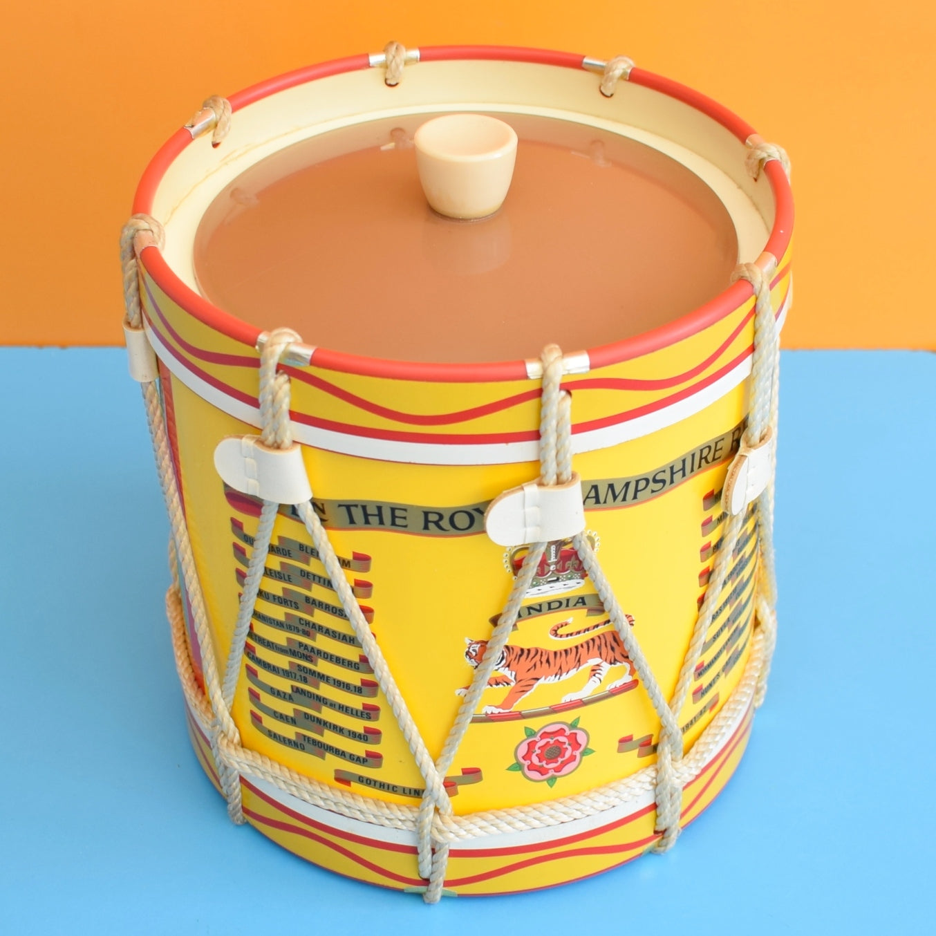 Vintage 1960s Ice Bucket - The Royal Hampshire Regt Drum