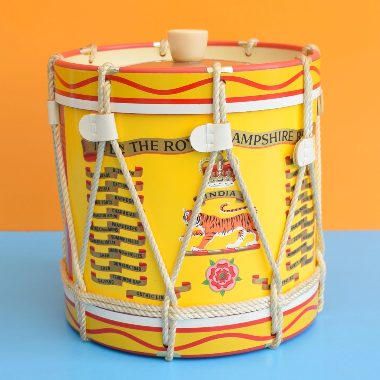 Vintage 1960s Ice Bucket - The Royal Hampshire Regt Drum