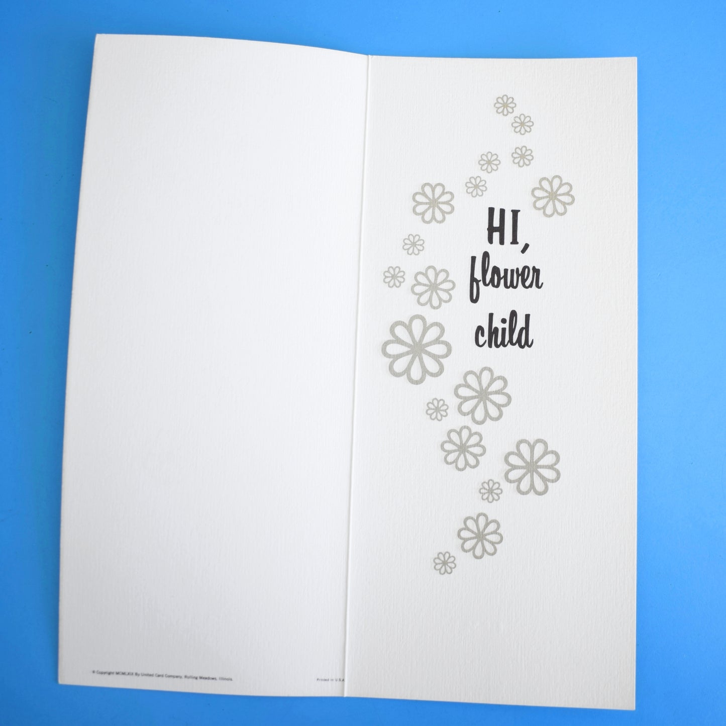 Vintage American 1970s Greeting Card - Orange Flower Child- Last Ones*