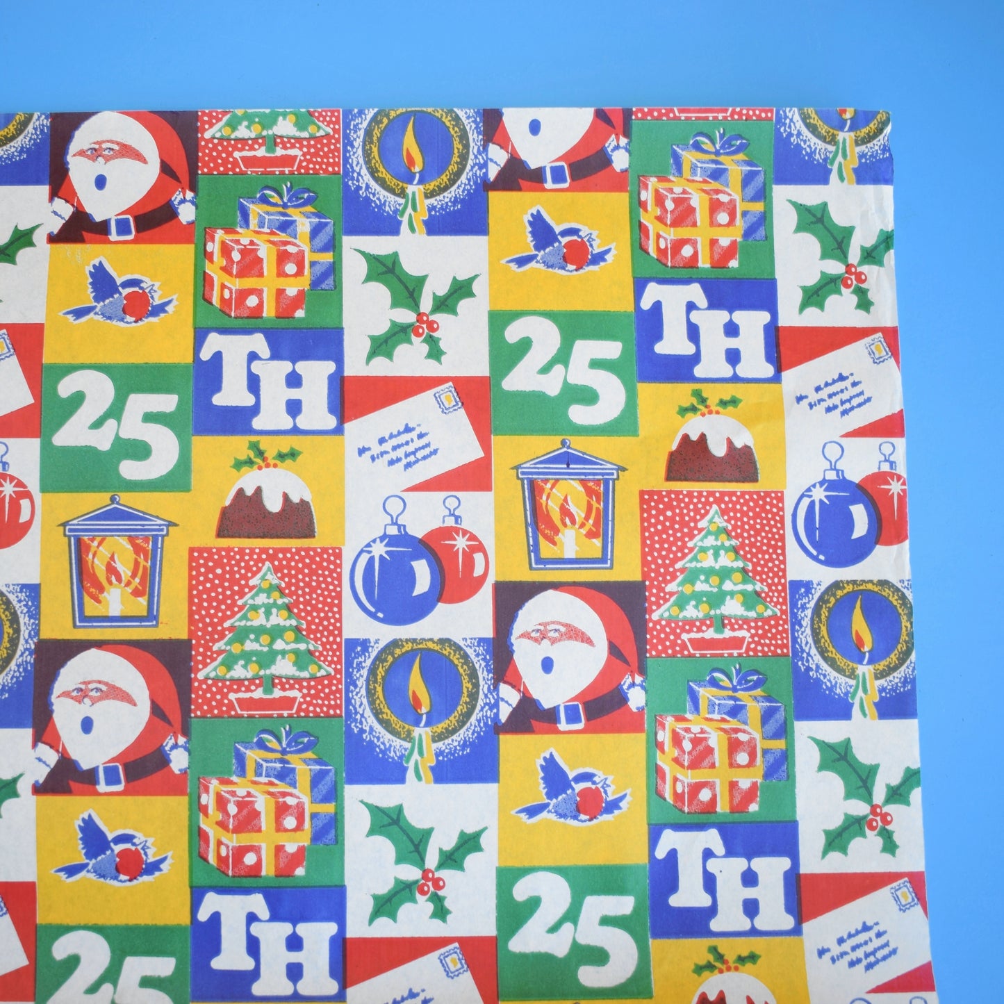 Vintage 1970s Christmas Wrapping Paper - Mixed single Sheets