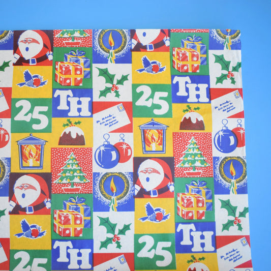 Vintage 1970s Christmas Wrapping Paper - Mixed single Sheets