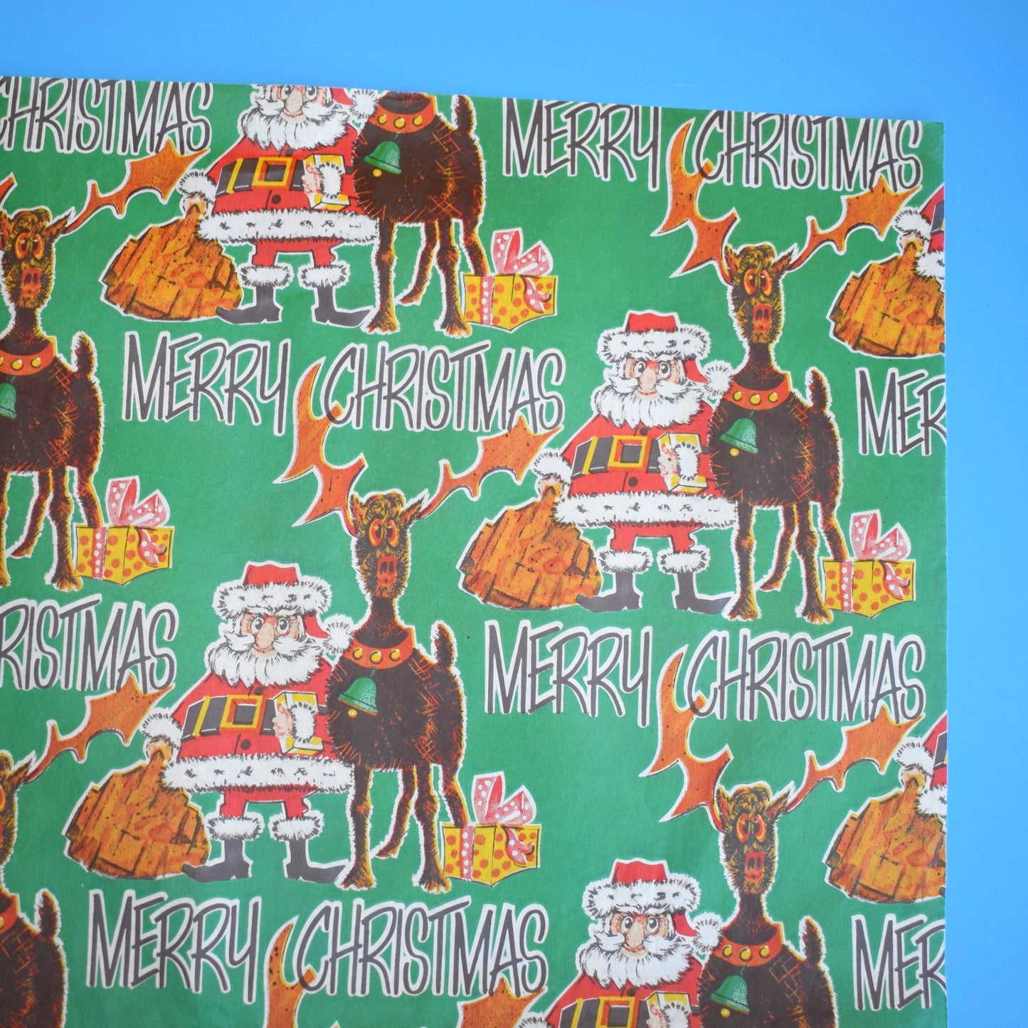 Vintage 1970s Christmas Wrapping Paper - Mixed single Sheets