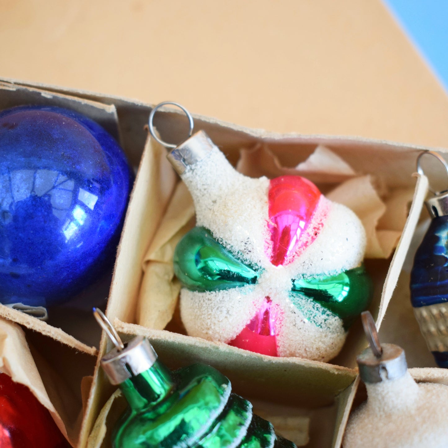 Vintage 1960s Glass Christmas Baubles - 12 Small - Special