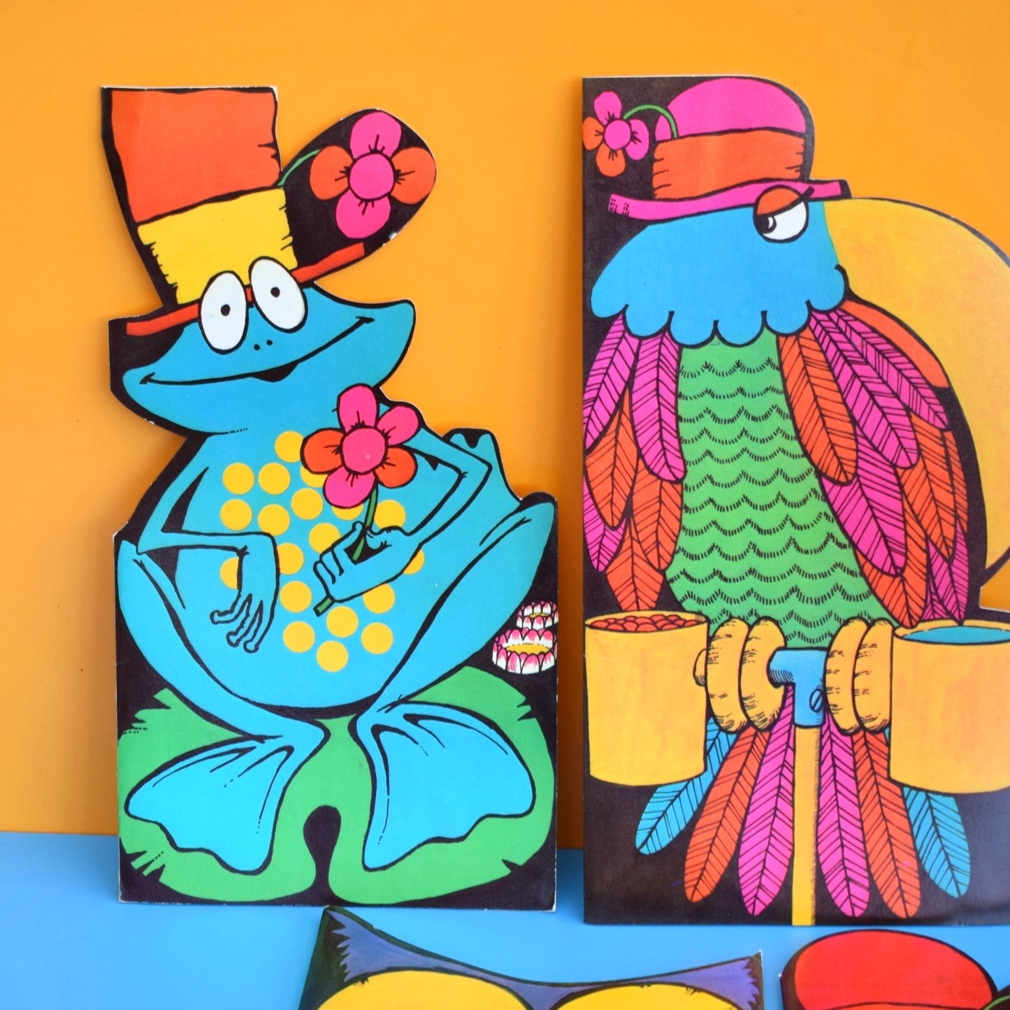 Vintage 1970s Extra Large Greeting Card - Cartoon Animals