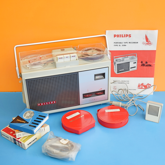 Vintage 1960s Philips Portable Tape Recorder- Boxed