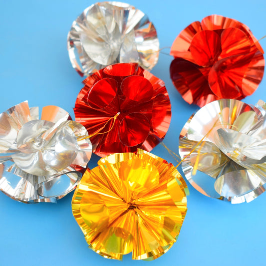 Vintage 1970s Kitsch Ball Christmas Decorations - Foil - Various Groups