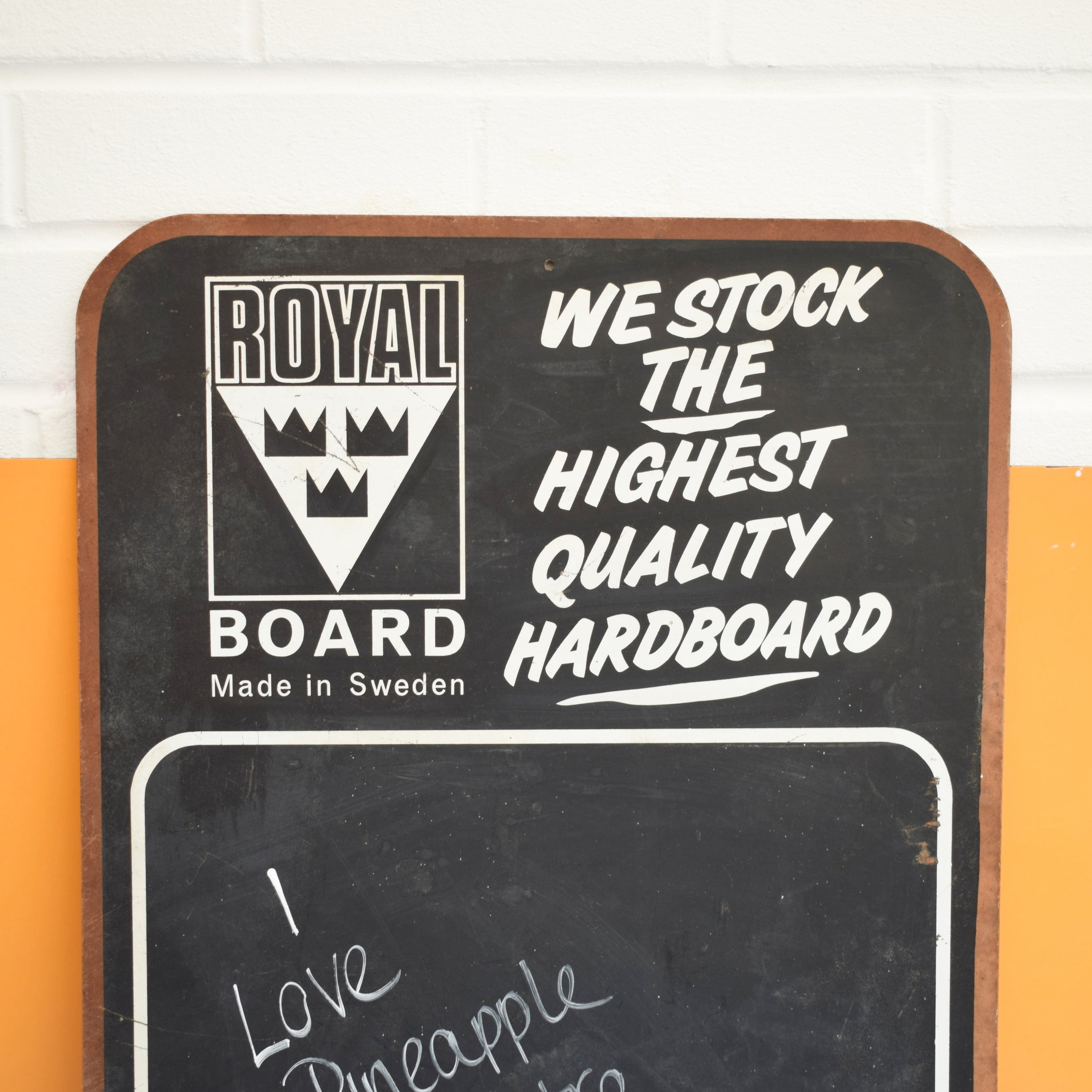 Vintage 1960s Hardboard Sign - Royal Board Swedish – Pineapple Retro
