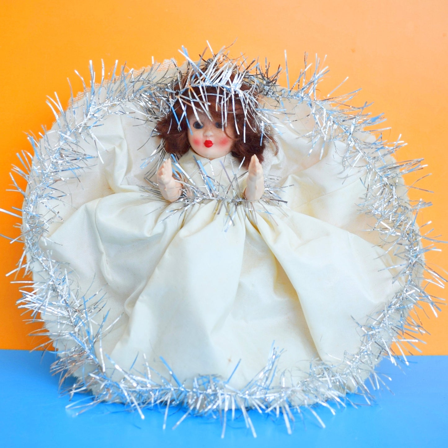 Vintage 1960s Christmas Fairy Angel Tree Topper - Handmade