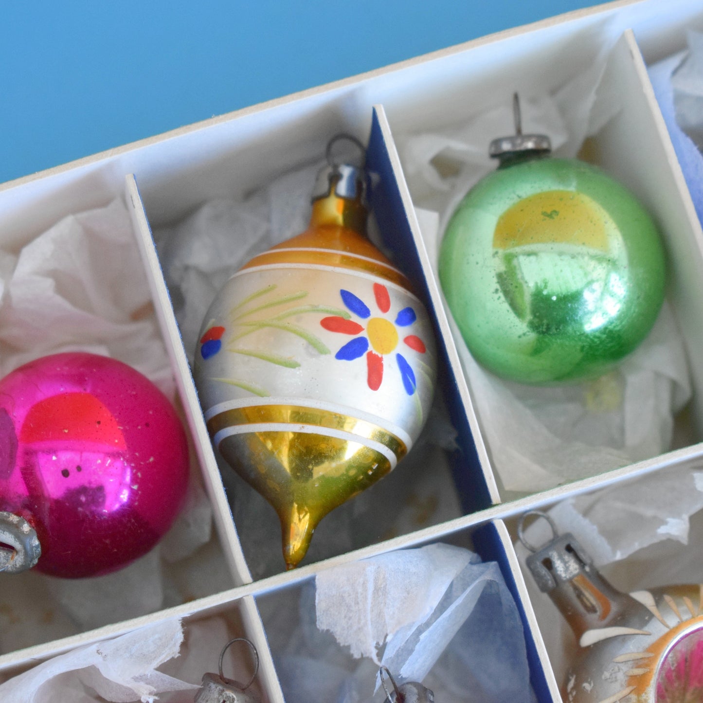 Vintage 1960s Glass Christmas Baubles - 24 Small - Special