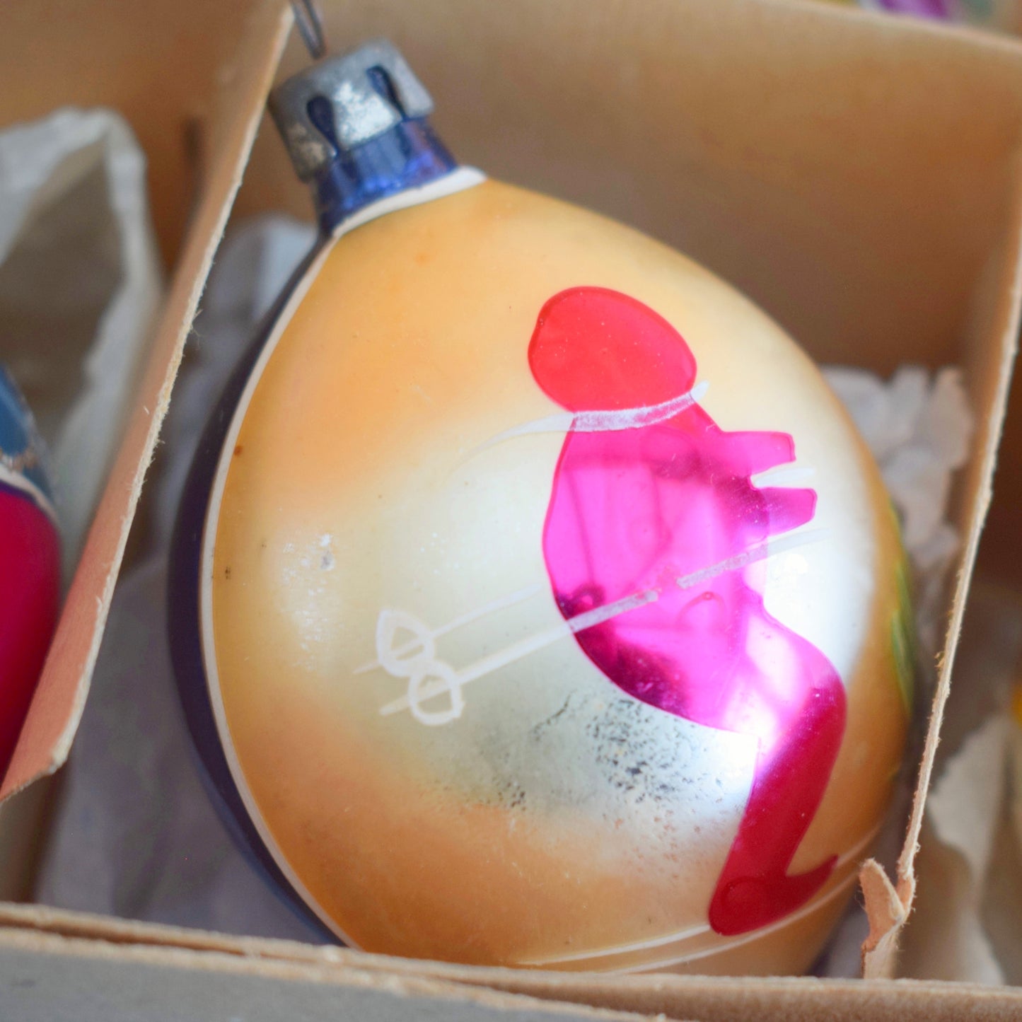 Vintage 1960s Glass Christmas Baubles - Boxed - Mixed Specials -Larger .