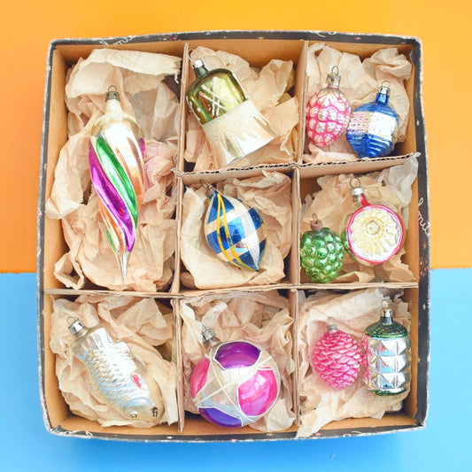 Vintage 1950s Glass Christmas Baubles - Special Selection