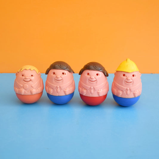 Vintage 1970s kitsch Plastic Weeble Toys / Figures .
