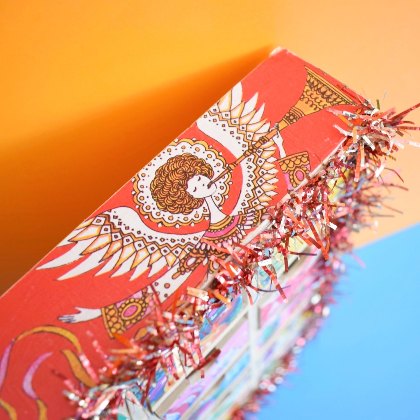 Unique Wooden Multi Drawer Filled Advent Calendar - Vintage Papers - Patchwork - Filled (Pink)