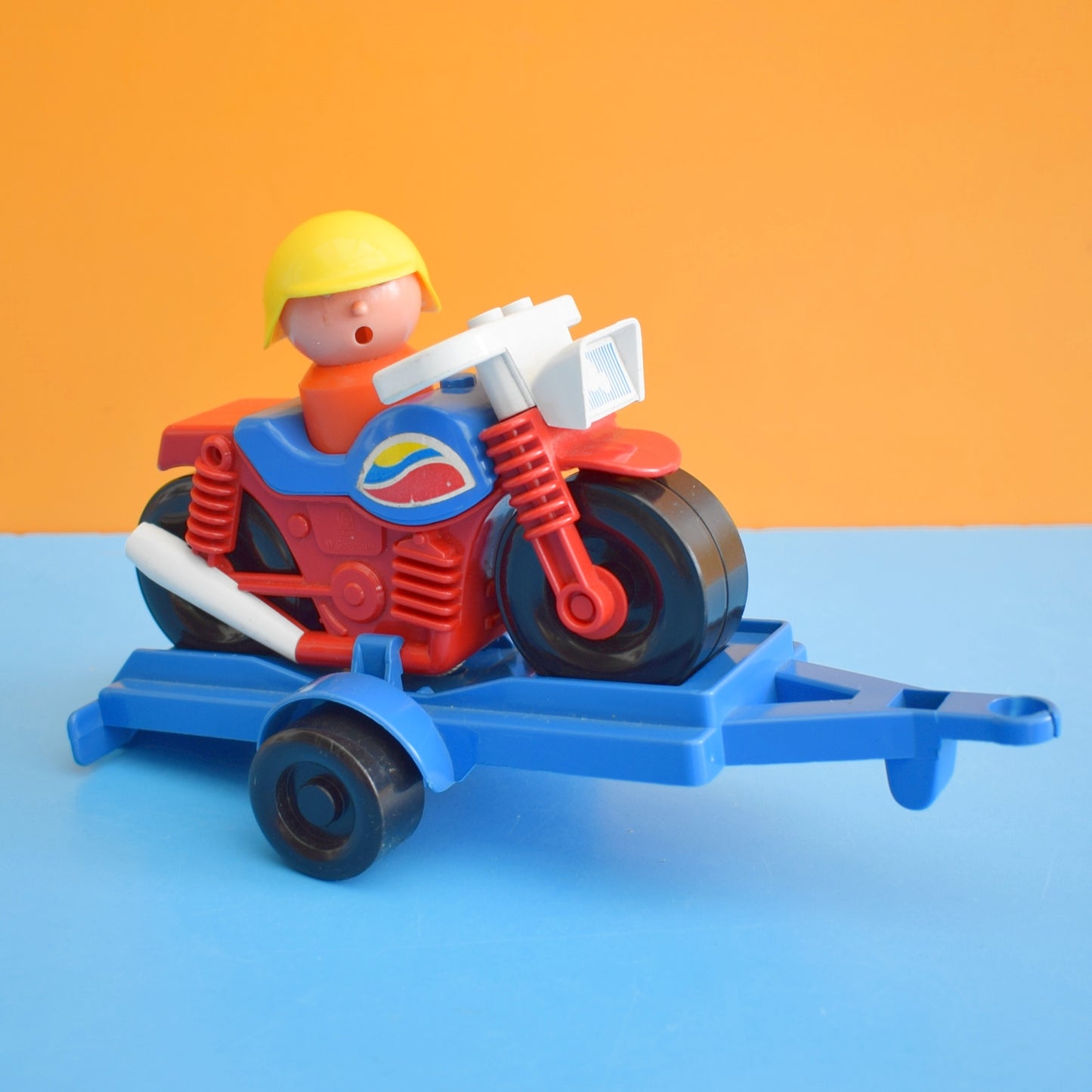 Vintage 1980s Jean West Germany Motorbike / Trailer Toy