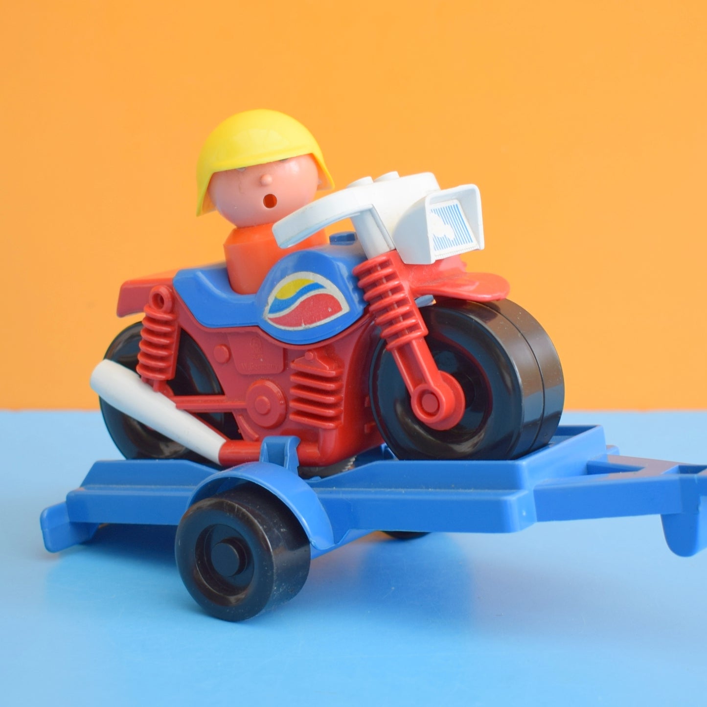 Vintage 1980s Jean West Germany Motorbike / Trailer Toy