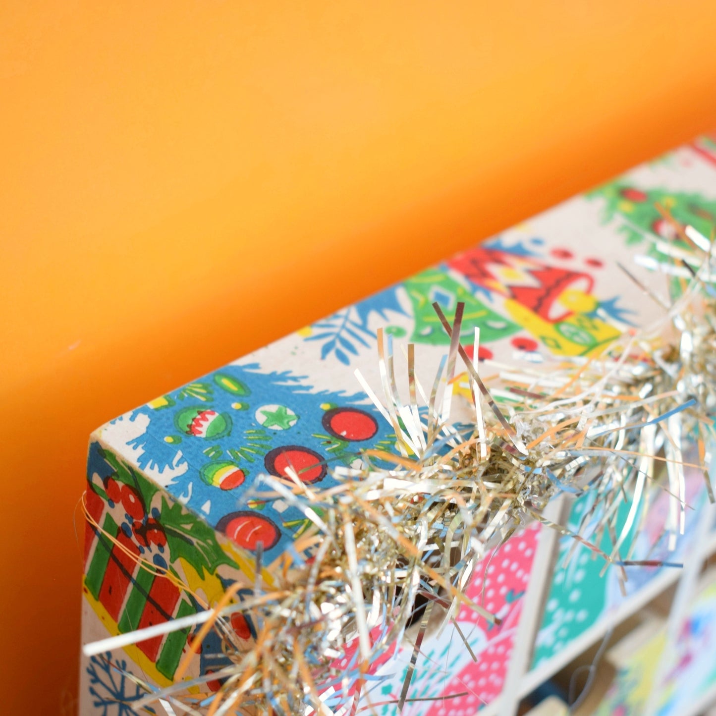 Unique Wooden Multi Drawer Filled Advent Calendar - Vintage Papers - Patchwork - Filled .