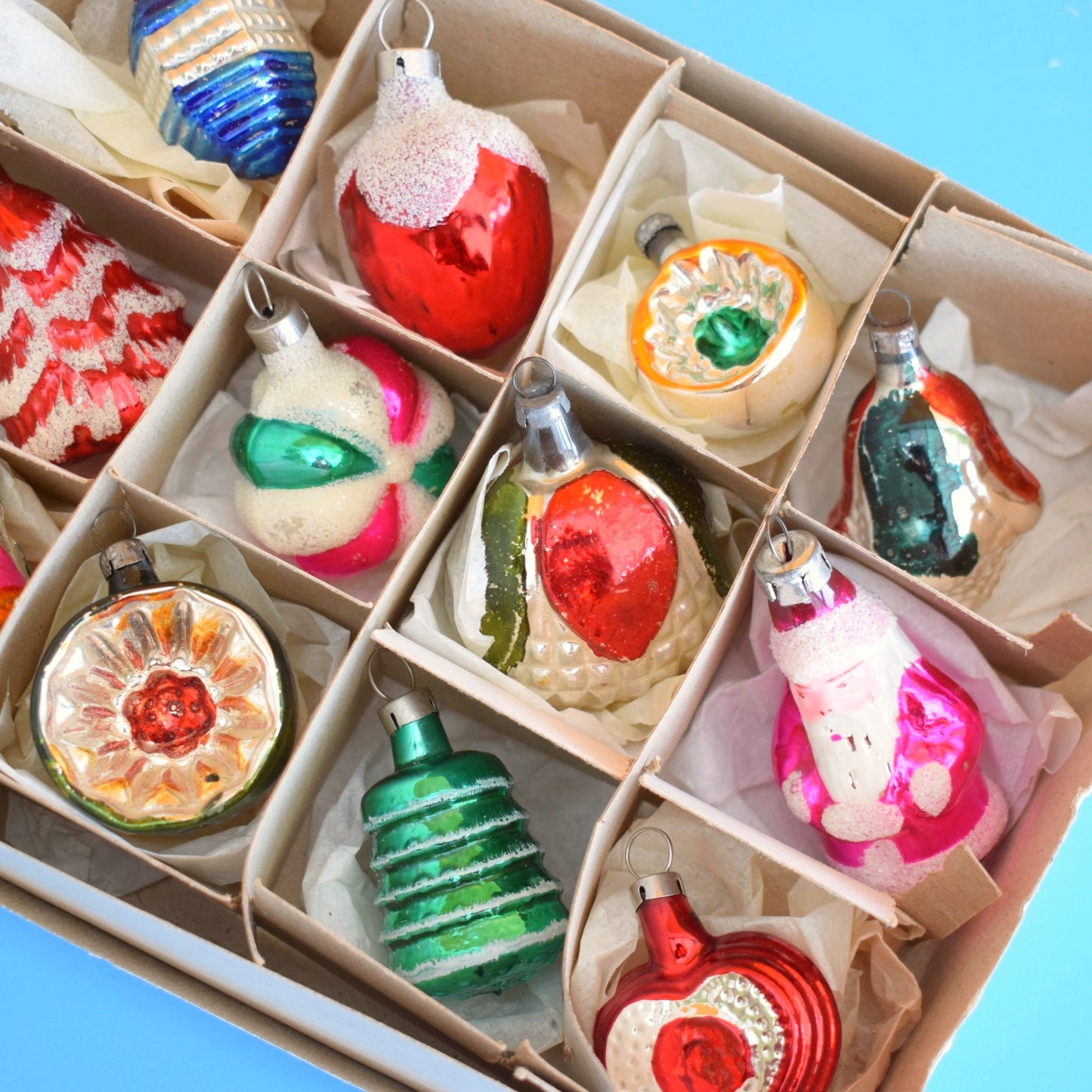 Vintage 1960s Glass Special Christmas Baubles - Smaller Mix