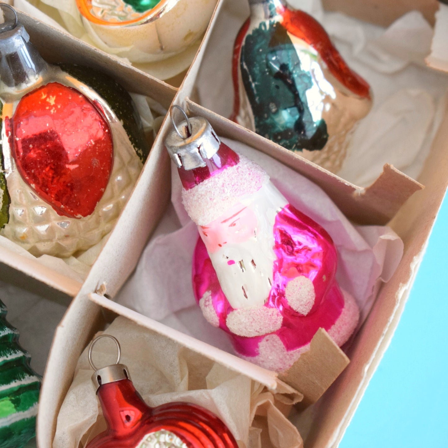 Vintage 1960s Glass Special Christmas Baubles - Smaller Mix