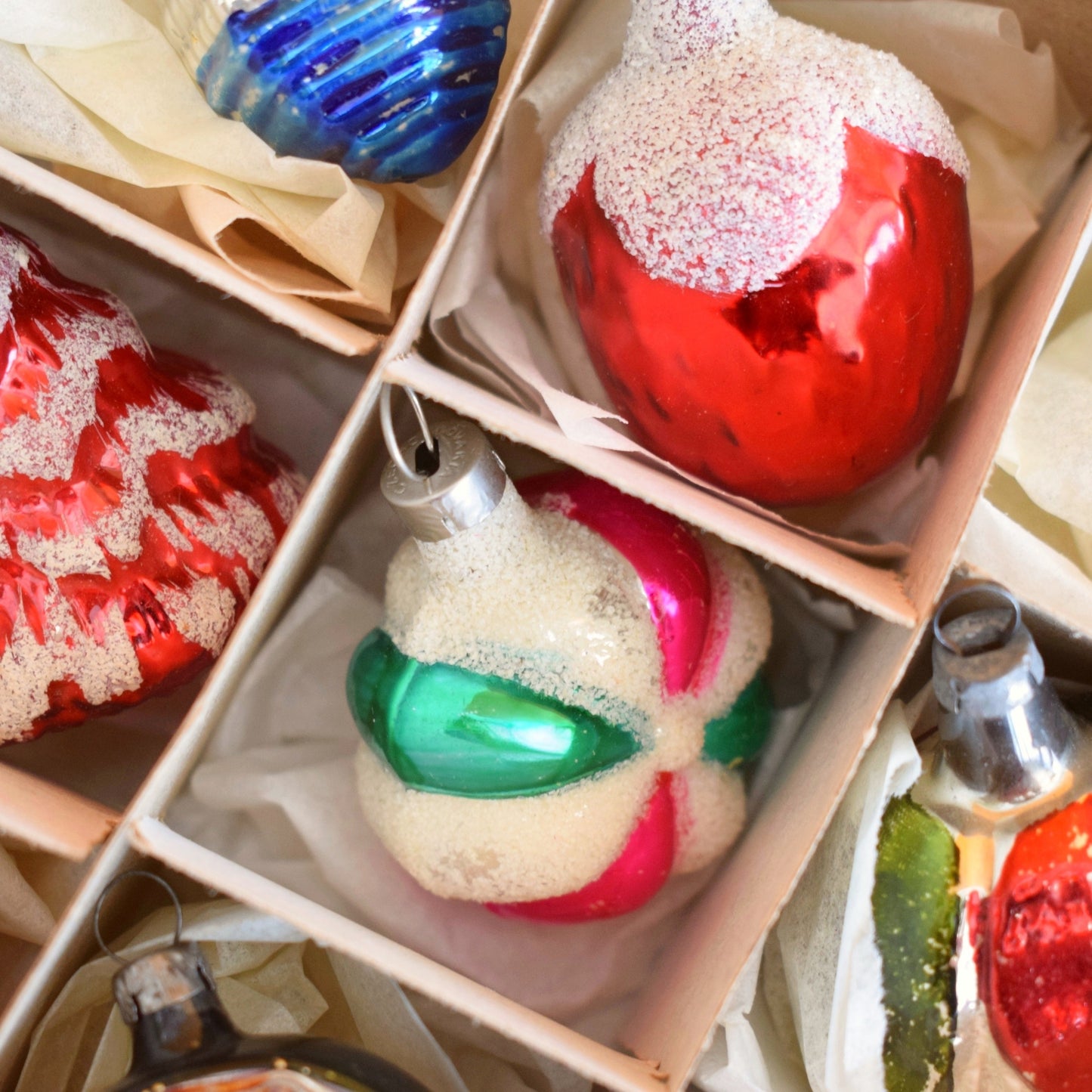 Vintage 1960s Glass Special Christmas Baubles - Smaller Mix