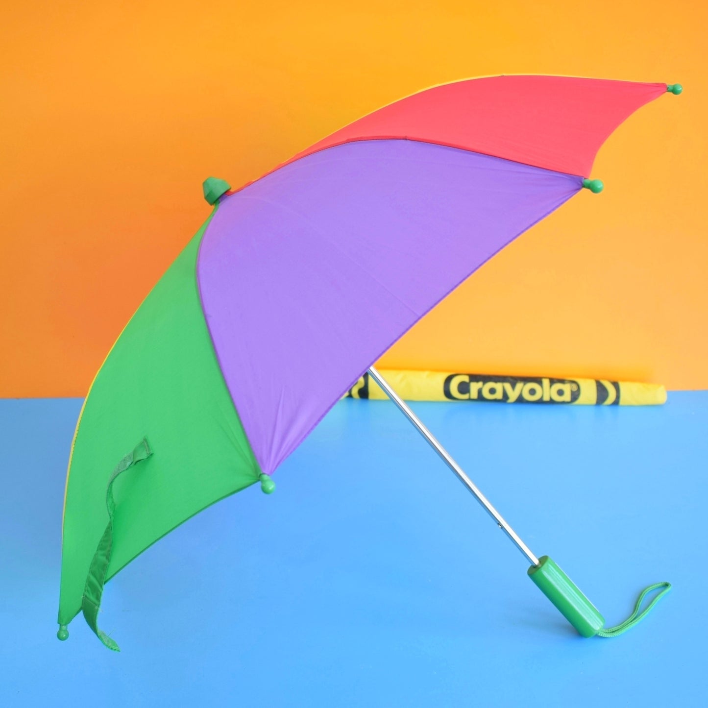 Vintage 1990s Kids Umbrella - Crayola Crayon Style - Rainbow