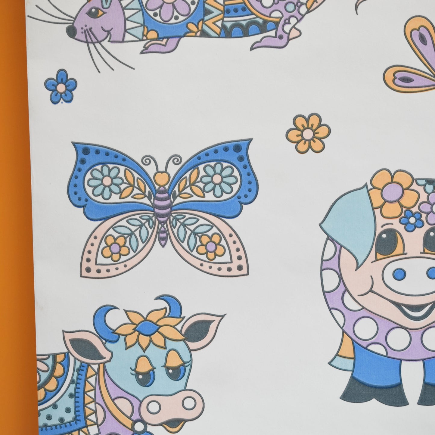 Vintage 1960s Wallpaper - Dulux Animals - Pienkoswki Style