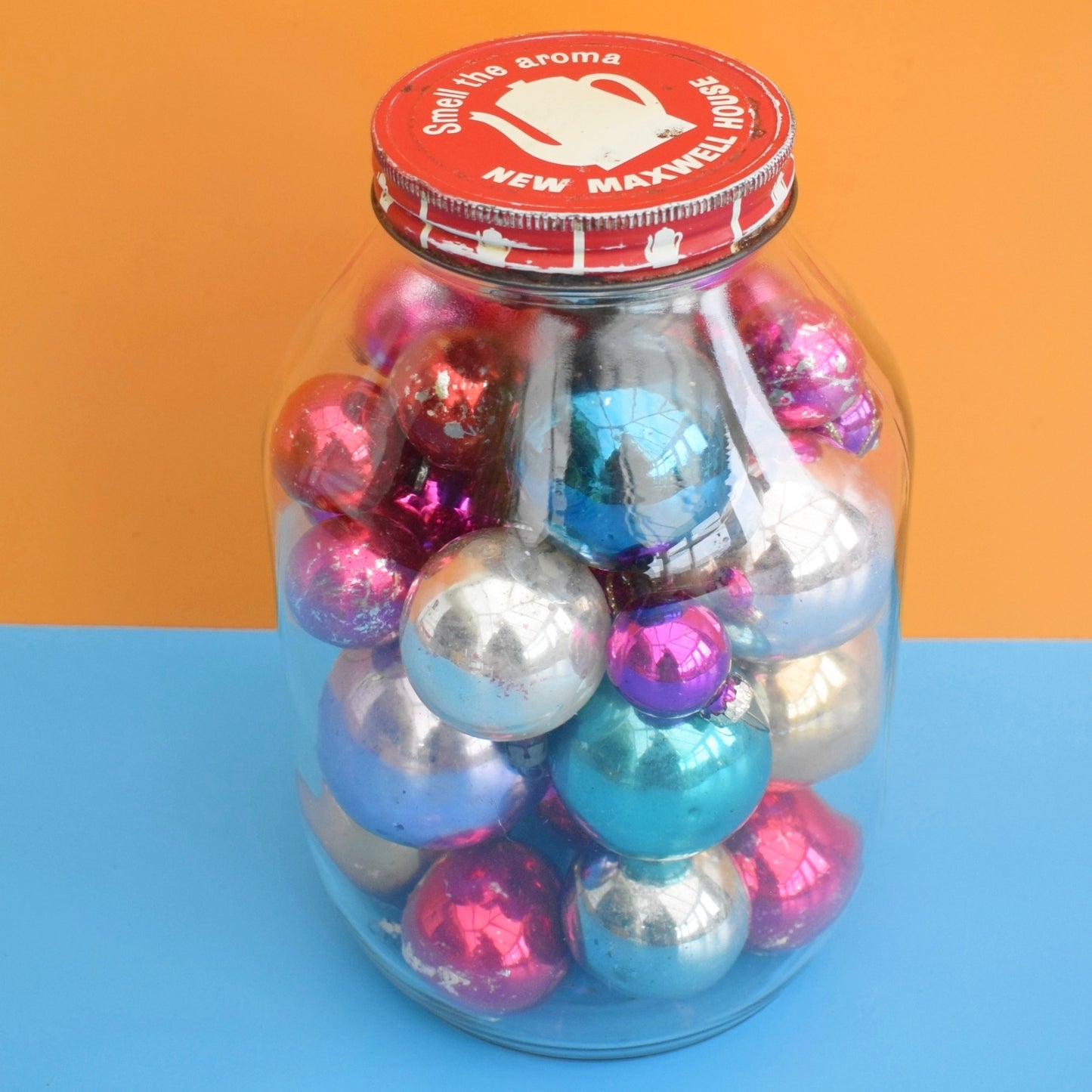 Vintage 1970s / 60s Mixed Quantity Glass Christmas Baubles - Slight Wear