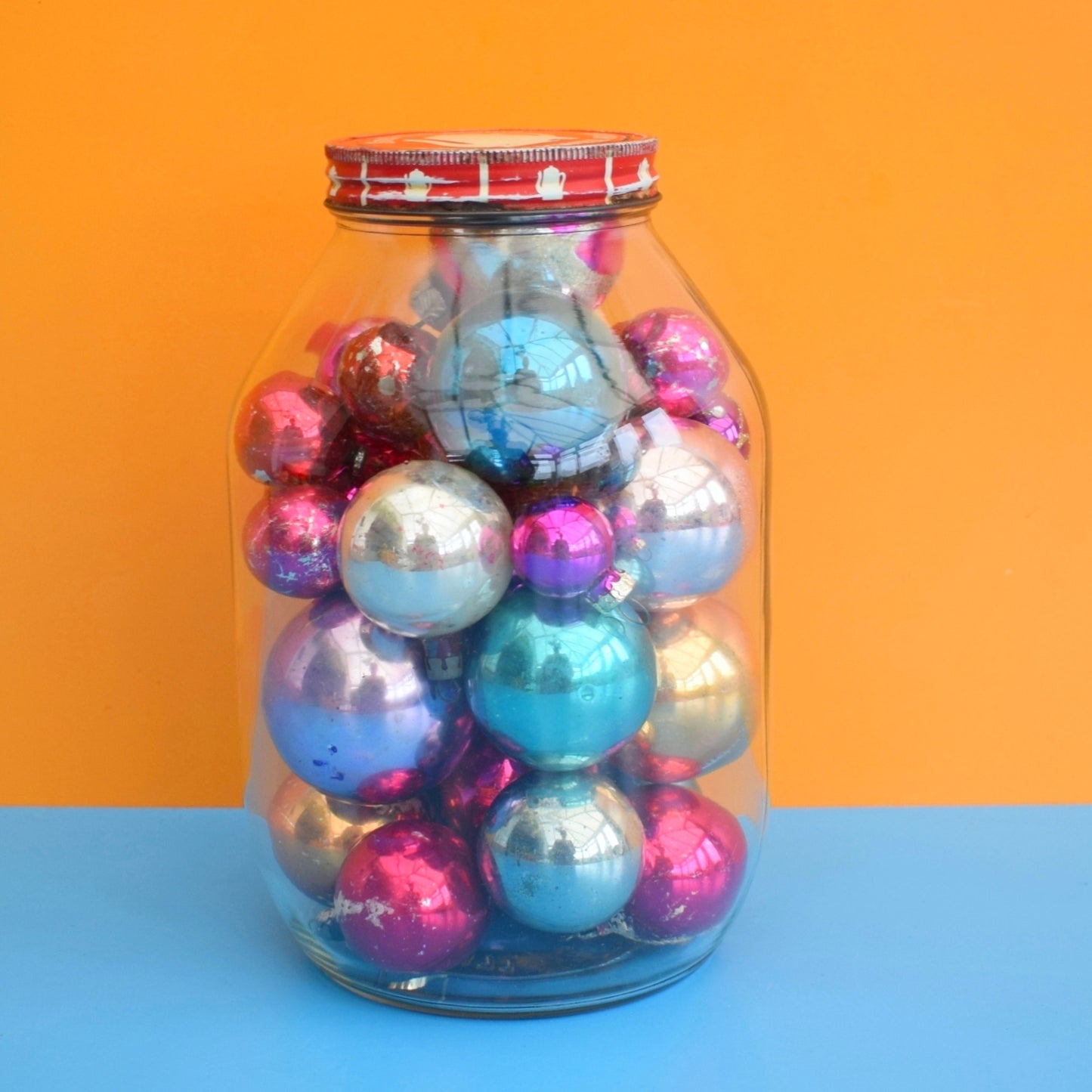 Vintage 1970s / 60s Mixed Quantity Glass Christmas Baubles - Slight Wear