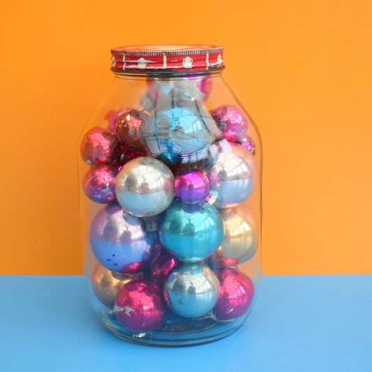 Vintage 1970s / 60s Mixed Quantity Glass Christmas Baubles - Slight Wear