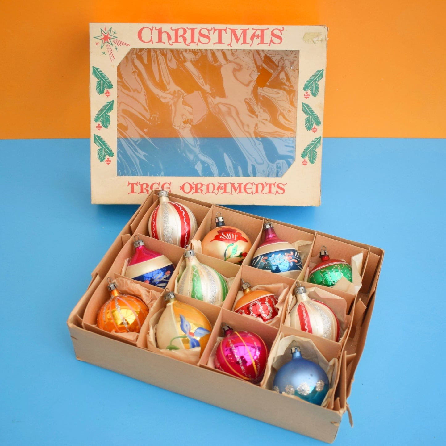 Vintage 1970s Glass Christmas Baubles - Medium - Mixed & lovely