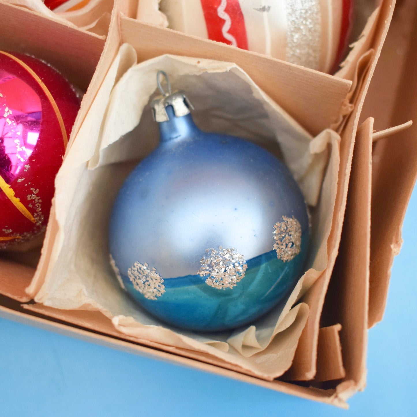 Vintage 1970s Glass Christmas Baubles - Medium - Mixed & lovely