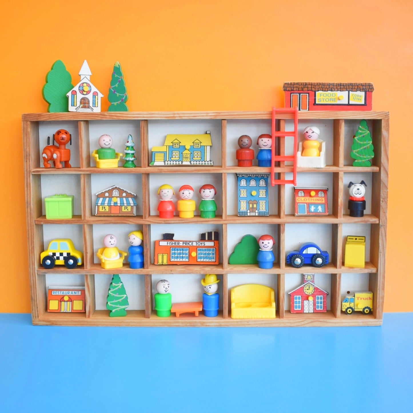 Vintage 1990s Wooden Display Unit - Ikea & Fisher Price Collection