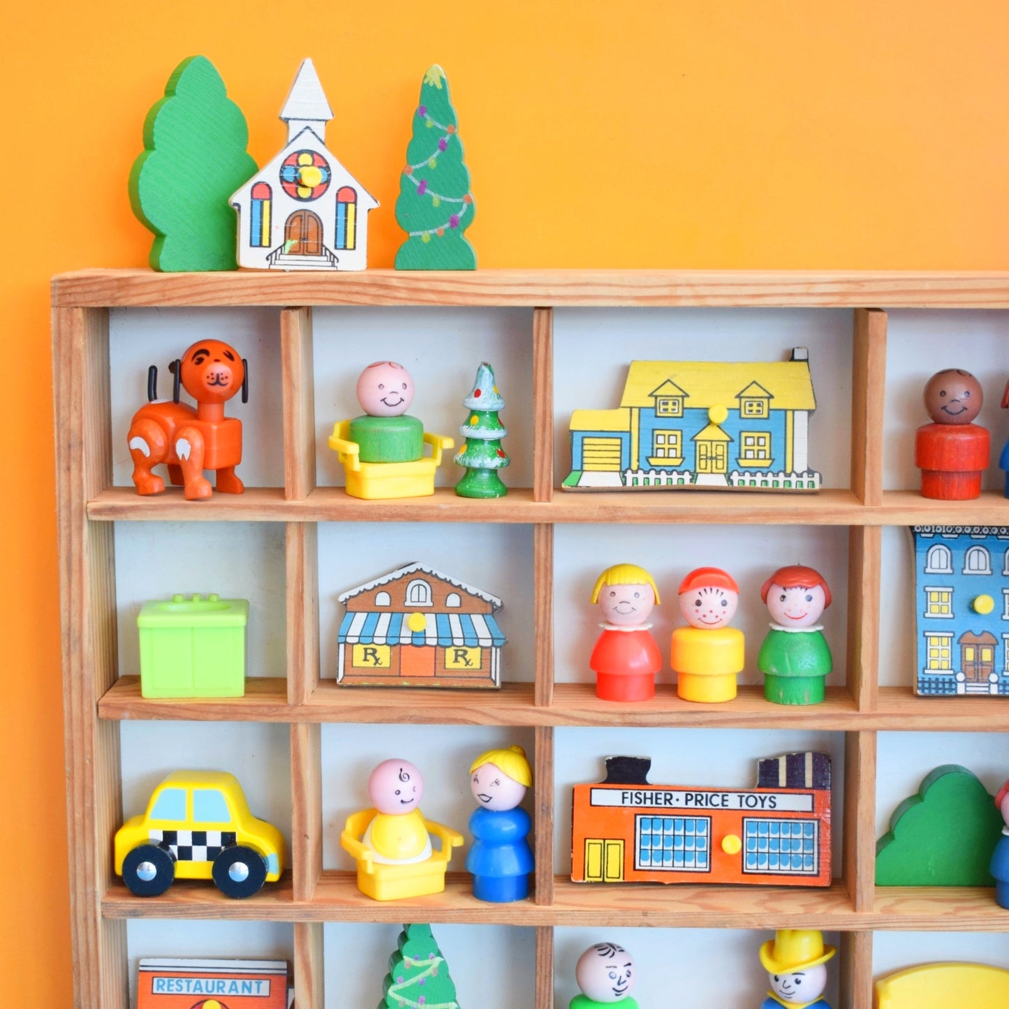Vintage 1990s Wooden Display Unit - Ikea & Fisher Price Collection