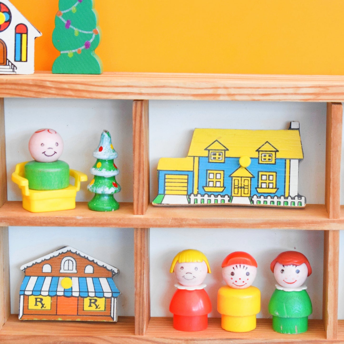 Vintage 1990s Wooden Display Unit - Ikea & Fisher Price Collection