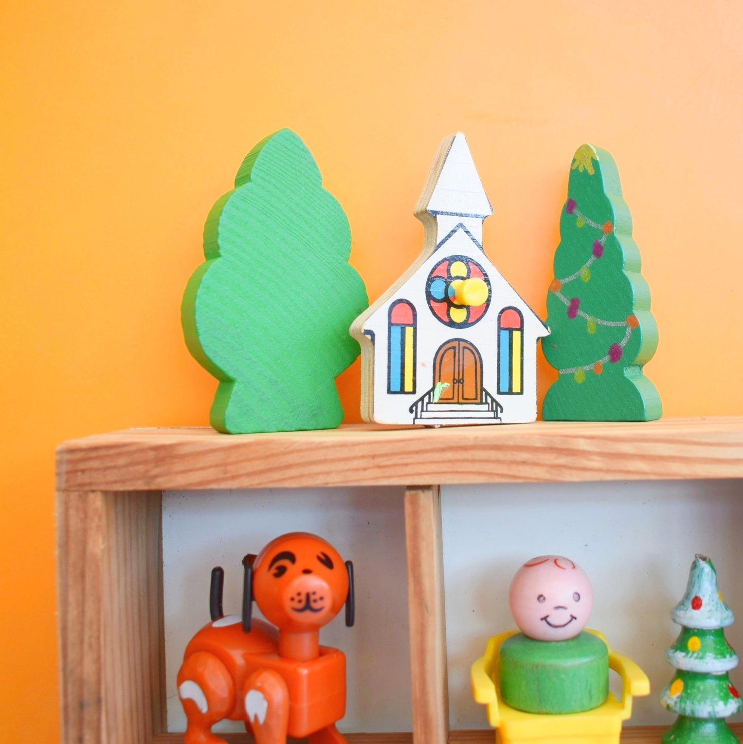 Vintage 1990s Wooden Display Unit - Ikea & Fisher Price Collection