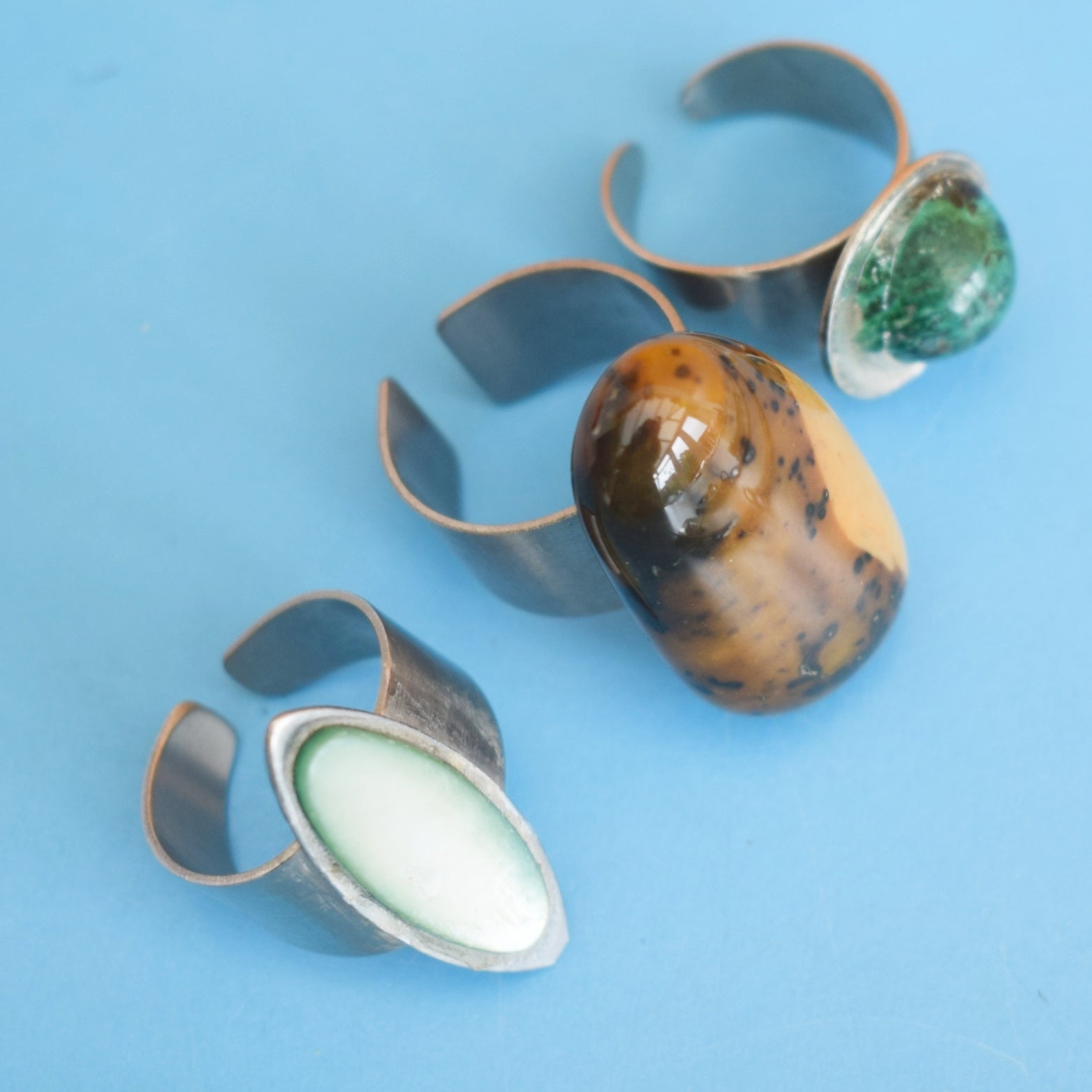 Vintage 1970s Steel / Glass Necklaces