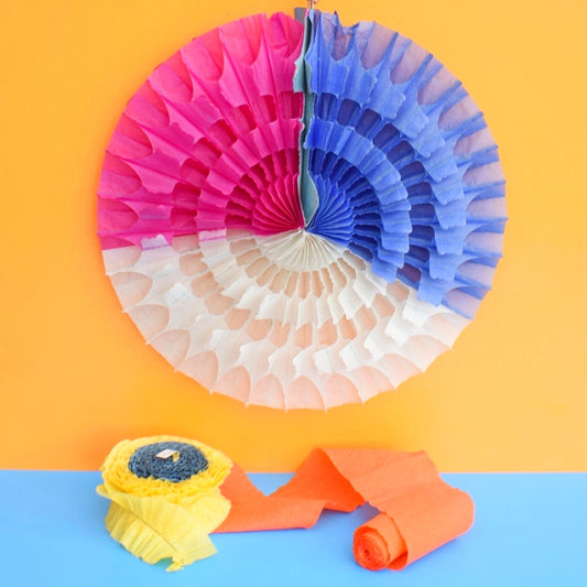 Vintage 1950s Paper Garlands /Streamers & Honeycomb Decoration