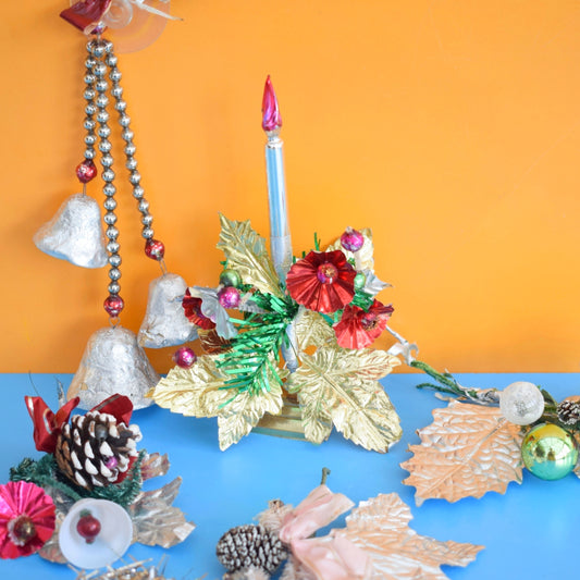 Vintage 1950s Foil / Mercury Glass Bells Christmas Baubles / Decorations Job Lot - Silver .