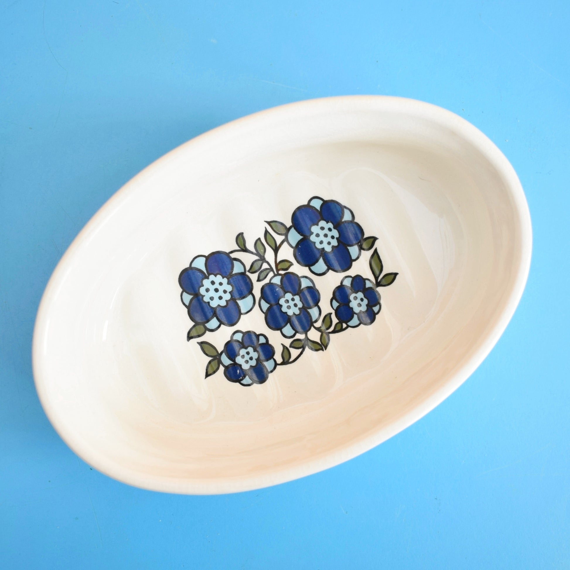 Vintage 1970s Soap Dish - Taunton Vale - Blue by Pineapple Retro