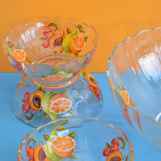 Vintage 1970s Glass Fruit Set - Arcoroc France