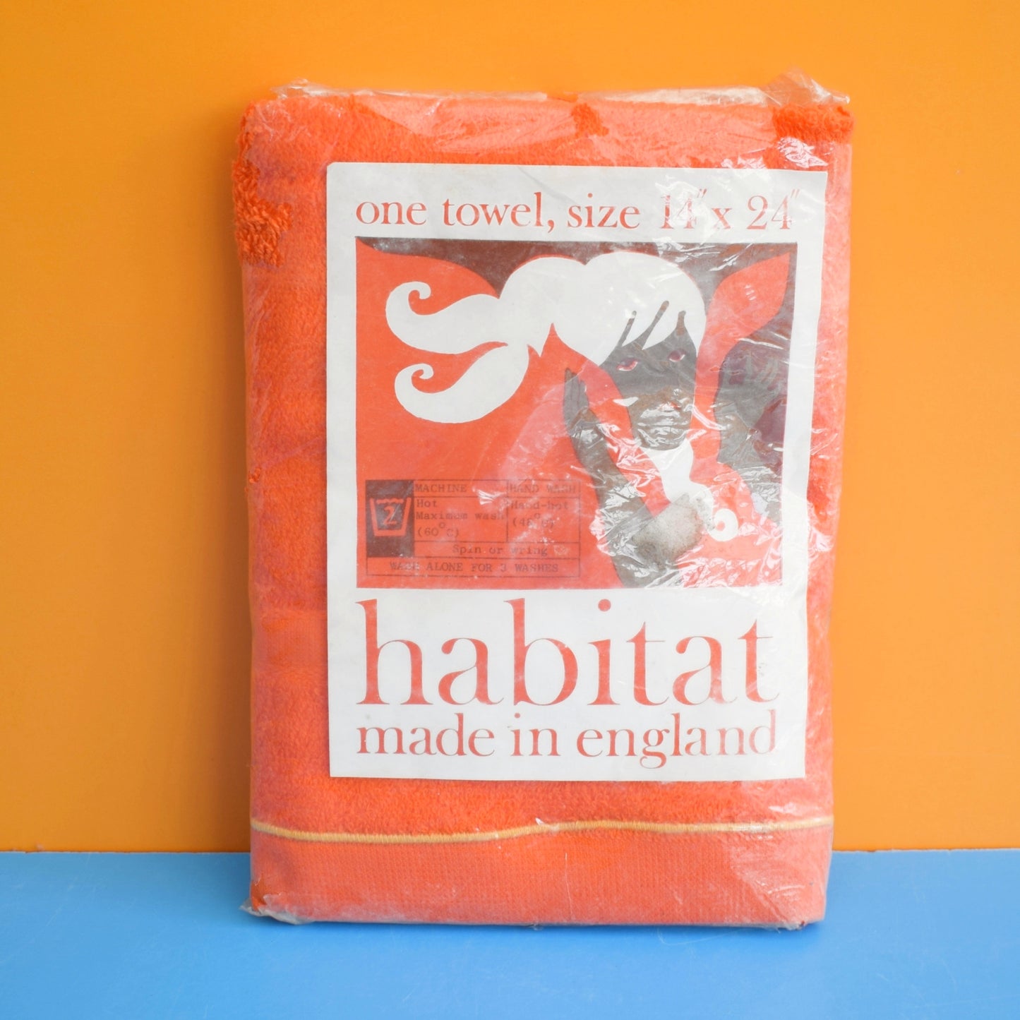 Vintage 1970s Cotton Hand Towel - Habitat Orange- BNIP