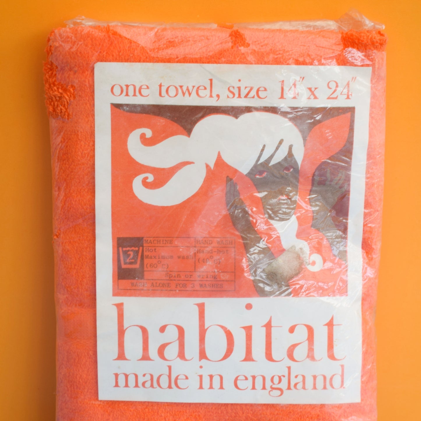 Vintage 1970s Cotton Hand Towel - Habitat Orange- BNIP