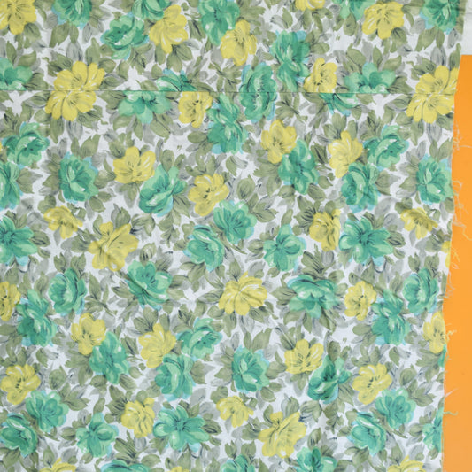 Vintage 1950s Fabric - Floral Cotton