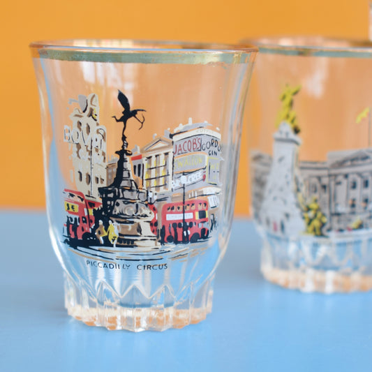 Vintage 1960s Shot Glass Set - London Scenes
